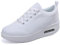 Donna Sneaker Scarpe Dimagranti Scarpe da Ginnastica Casual Tennis Piattaforma Running Sneakers Fitness Sportive Zeppa Outdoor Scarpe Passeggio Bianco D 37EU