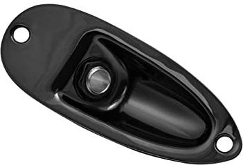 Cheerock Black Boat Style Guitar Jack Plate with Screws for Fender Strat