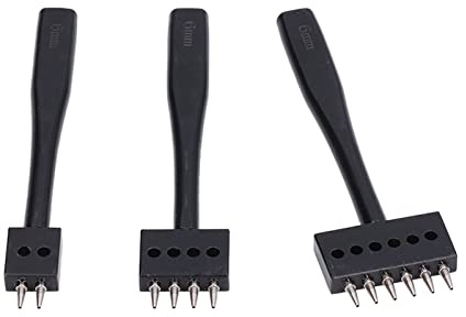 Leder Locher Werkzeug, Zinken Locher Werkzeug Set Schnelles Stanzen für Taschen für Gürtel für DIY Leder(6 mm)