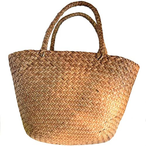 SYT-MD Casual Strohbeutel Natürliche Wicker Tragetaschen Frauen Geflochtene Handtasche for Garten Handgemachte Mini gewebt Rattan Taschen
