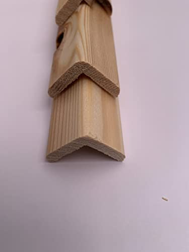 Paraspigolo in legno massiccio grezzo di 2° scelta lunghezza aste mt. 1 confezione pz. 10 totale mt. 10. Made in Italy (mm.28x28 b.22 cm. 100 pz.10)
