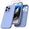 ORNARTO kompatibel mit iPhone 14 Pro Hülle 6,1 Zoll 2022, mit 2 x Panzerglasfolie flüssigem Silikon Gel Ruber Case Rundumschutz Stoßfeste Handyhülle Hellblau