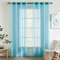 EMEMA 2er Set Sheer Voile Vorhang mit Ösen Transparente Gardine aus Voile Polyester Ösenschal Transparent Wohnzimmer Luftig Dekoschal für Schlafzimmer 140 X 160 cm Light Blue