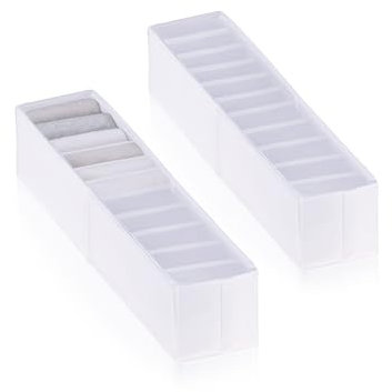 ROW&LINE® – Organizer – 11 extra hohe Fächer für Babysachen, Socken & Kleidung – Ordnungssystem Wickelkommode – strapazierfähig & abwaschbar für jeden Wickeltisch & Schublade – weiß – Size: 2x XS