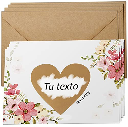 Cheerset Rascas personalizables para escribir su mensaje sorpresa⎪ quieres ser mi padrino (madrina), vais a ser abuelos, vas a ser papa EN BLANCO. (4 Unidades)
