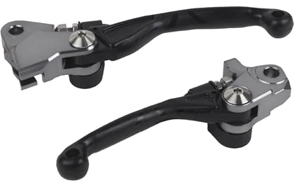 POLISPORT 8487200028 - Klappbar Hebelset gefräst aus hochwertigem Aluminium mit Adapter kompatibel mit Motorrädern YAMAHA, FANTIC in Farbe Schwarz