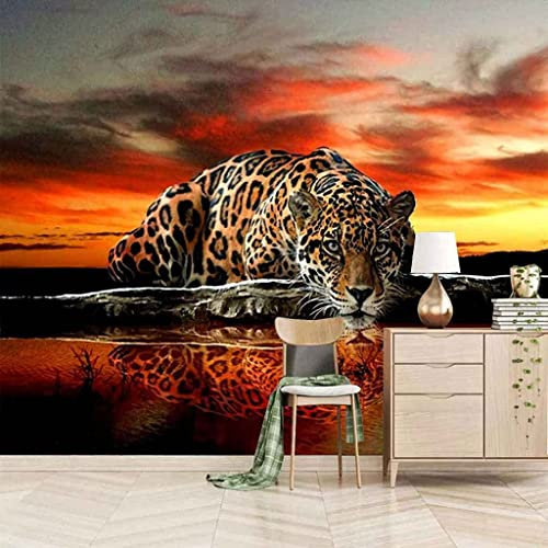 Nordic Tv Hintergrund Tapete Sonnenuntergang Tier Tiger Tapete Wohnzimmer Schlafzimmer 3D Dekoratives Wandbild Film Wandverkleidung 3D Tapeten Tapetenkleister Wohnzimmer Kleister D 350 x 256 cm (BxH)