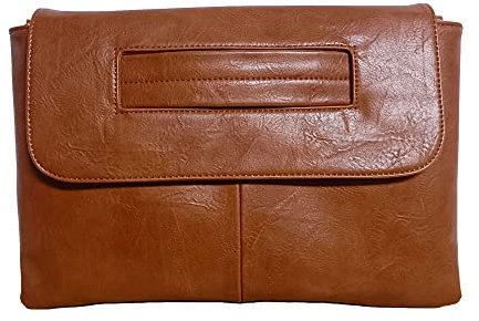 NIGEDU Damen Large Clutch, braun