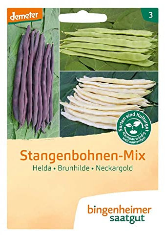 Bingenheimer Saatgut Stangenbohnen-Mix - Helda, Brunhilde, Neckargold