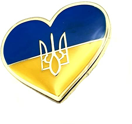 Love Ukraine Herz Dreizack Ukkanisches Symbol Tryzub Metall Emaille Landflagge Anstecknadel, Metall