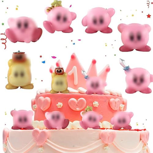 APDDHJ 6 Pcs Theme Figure Mini Cute Party Cake Set Desktop Decorations Gifts Cupcake Figurines Party Supplies Cake Toppers Figures Gift Children's Gifts