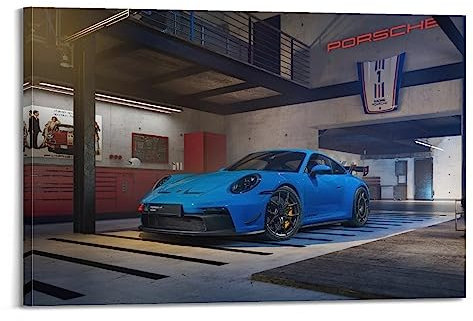 Sportauto-Poster für Porsche 911 GT3 Rennwagen, dekoratives Gemälde, Leinwand, Wand- und Kunstbild, Familienzimmer, Dekoration, 60 x 90 cm