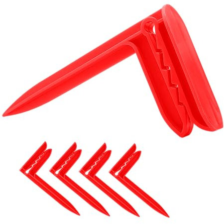 4 pinzas para sujetar toallas de playa – Ideal para playa, viaje, camping o picnic, pinzas de playa – Alzapaños (rojo)