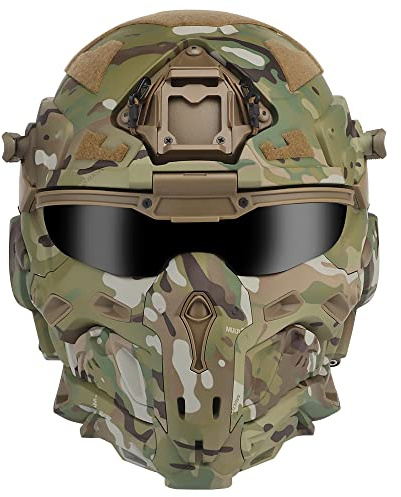 Taktischer Airsoft-Helm, integriertes Headset, Anti-Beschlag-Fan, Sturmhelm, abnehmbare Maske, Paintball, Airsoft-Ausrüstung, Schutzhelm