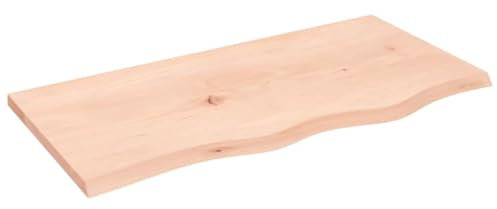 vidaXL Encimera de Baño, Tablero de Tocador, Tabla de Escritorio Mesa, Encimera de Armario Estantería Mueble, Madera Maciza sin Tratar