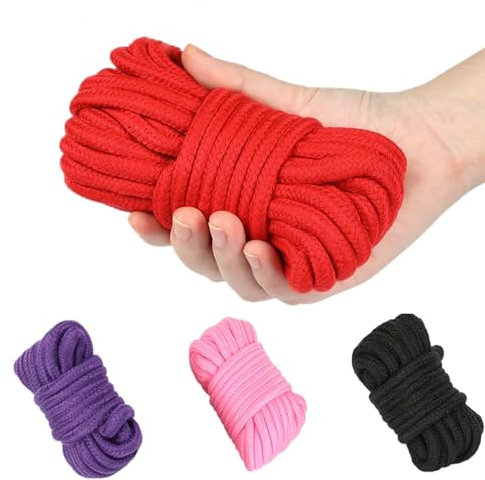 4 Rollen geflochtenes Seil aus Baumwolle, 10 m, zum Stricken DIY