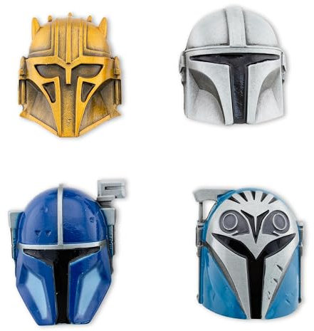 Star Wars: The Mandalorian Lot de 4 épingles en métal pour casque 3D | Exclusivité Toynk