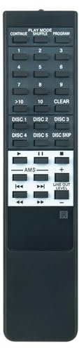 AULCMEET RM-DC41 Replacement Remote Control Compatible with Sony 5-disc CD Player Home Audio CDP-C260Z CDP-CE215 CDP-CE315 CDP-305 CDP-315 CDP-C350Z CDP-CD405 CDPCEE505 MHC5500