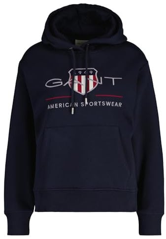 Gant Damen Archive Shield Hoodie Kapuzenpullover, Evening Blue, 48