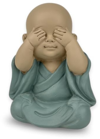 Zen'Light - Estatua de Buda Vue en posición mítica - No Ver Nada - Buda bebé reconocido simbólicamente - Estatua Tranquila y Alegre - Decoración Zen - H 10,5 cm