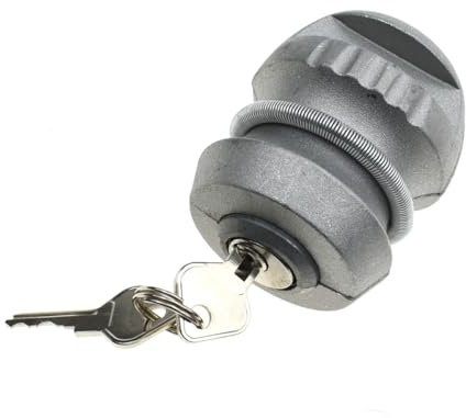 Tiardey Cerradura de Remolque Antirrobo, Enganche de Bola con 2 Llaves Cerradura de Bola de Enganche de Remolque Cerradura Enganche Seguridad Antirrobo