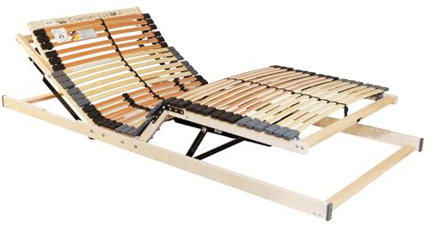 BeCo Lattenrost, Comfort Lux, 100 x 200 cm, 42 Federholzleisten, Kopf- Rücken- & Beinbereich elektrisch verstellbar, komplett montiert, Made in Germany, 100 Nächte Probeschlafen