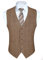 HISDERN Herren Anzugweste Braun Kariert Klassische Westen Regular Hochzeit Business Casual Einfarbig gilet L