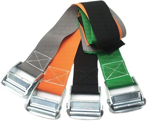 Zurrgurt Spanngurt Befestigungsgurt 4er-Pack Spanngurte, robuste Spanngurte, Nockenschnalle, Spanngurte für Kajak, Boot, Auto, Gepäck – Länge 2 m, Breite: 50 mm (Breite: 50 mm, schwarz)