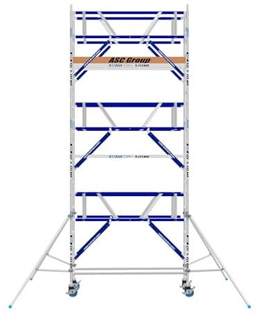 ASC Rollgerüst 75 AGS, Arbeitshöhe 7,3 m 1.90 m Holz - Leitergerüst - fahrbares Gerüst - Alu Gerüst fahrbar - Gerüst Alu