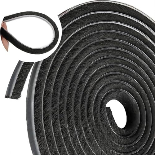Joint à brosse autocollant de 10 m - Coupe-vent - Étanche à la poussière - Pour portes coulissantes, fenêtres, garde-robes