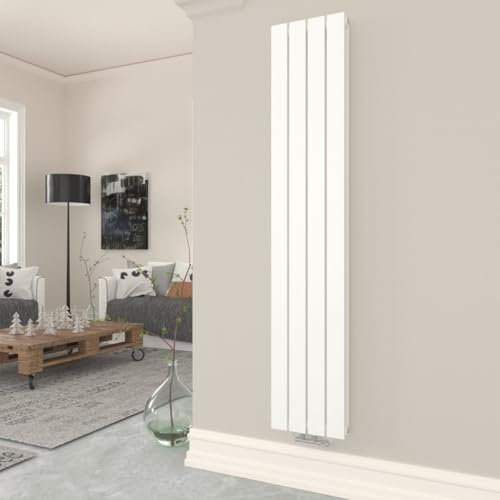 T&K - Radiador de agua caliente 1600x308 mm blanco plano doble vertical diseño capa montaje en pared baño radiador