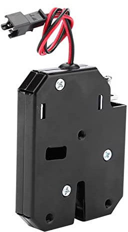 KooingTech Cerradura electromagnética, cerradura electrónica de acero al carbono CC 12 V 2 A, cerradura solenoide de resorte automática adecuada para contenedores de entrega, congeladores, taquillas
