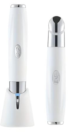 Masajeador Facial, EMS facial reafirmante, masajeador eléctrico para contorno de ojos, 3 modos de LED fototerapia y Galvánica facial y termoterapia 38-42ºC ojeras, bolsas, hinchazón, migraña