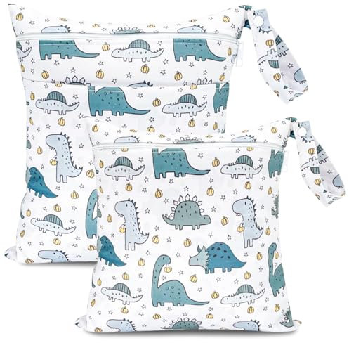 Wetbag Kindergarten,2Stk Windeltasche,Wetbag Stoffwindeln,Nasstasche Windeltaschen wiederverwendbar,nassbeutel kindergarten,Wet Bag,Waschbar Organizer Beutel for Kleinkind Windeln Reisen Strand Pool