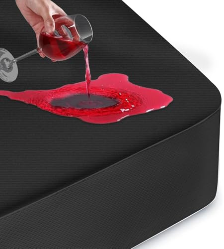Wasserdichter Matratzenschoner für King-Size-Bett, Premium-Inkontinenzauflage, 150x200cm, atmungsaktiv, wasserdichtes Bettlaken mit 30 cm tiefen Taschen, Gummi-Matratzenschoner Schwarz