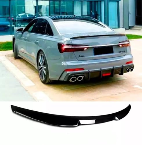 For Auto Perfectionists UK Rear Boot Spoiler Compatible With Audi A6 S6 C8 Saloon 2018+ M4 Style ABS Gloss Black