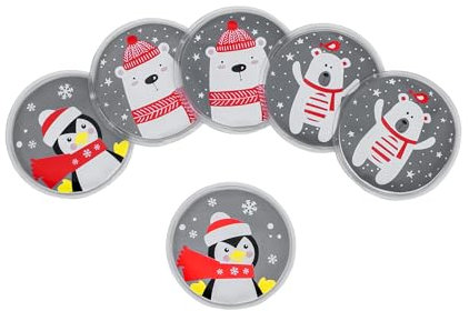 Taschenwärmer wiederverwendbar 6er Set - Winter - Handwärmer rund für unterwegs - Winter Hand Taschen Wämer Wichtel Nikolaus Weihnachten