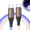 EuAcesry 1 Pc Cable USB C a USB C de 100cm PD 66W Luminoso Luz RGB Led Cable de Carga Rápida, Cable USB Luminoso para Transferencia y Carga de Datos, para PD Tipo C