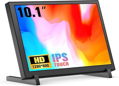 NinkBox 10.1 Pulgadas Raspberry Pi Pantalla Táctil, 1280 x 800 IPS Display, Monitor HDMI Portátil Touchscreen con Soporte para Raspberry Pi 5/4B/3B+ y Win7/8/10/11