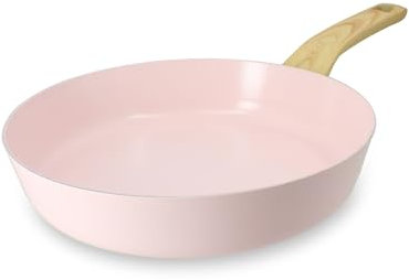 MENASTYL - Poêle 24cm avec revêtement antiadhésif céramique (Sans PFAS/Sans PTFE) tous feux dont induction - En Aluminium - Gamme Colorama - Rose - 6020921