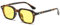 WDZAYXC Vintage Rechteck Sonnenbrille Damen Herren,Retro Brille, Quadratische Form Sonnenbrille,UV400 Schutz (Leopard/Gelb)