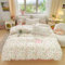 Covebett Bettwäsche 135x200 Baumwolle Weiß Rosa Blumen Blätter Pflanzenmuster Bettwäsche Set 2teilig Aesthetic Romantisch Mädchen Bettbezug und Kissenbezug 80x80 cm mit Reißverschluss