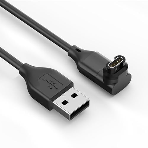 MohLythrix Charger Cable for Garmin vivoactive 5 4 3, Forerunner 55/255/265/945/965, Fenix 8 E 7 6 5, Venu 3 3s, epix Gen 2, Instinct 2, Data Sync USB Charging Cord for Garmin Watch, Black