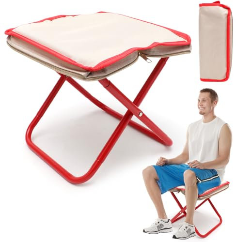 Yuragim Klapphocker Camping Hocker Faltbar Campinghocker Tragbarer Klapphocker, Mini-Klapphocker, Leicht Sitz Falthocker, mit Aufbewahrungsbeutel, für Outdoor Reisen Wandern Garten Angeln Grillen