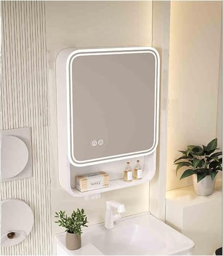 CATANK Armoire de Toilette Murale avec Miroir et Porte Simple, Blanche, 120 cm