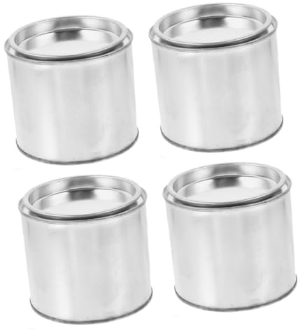 Gatuida 4 Stück Leere Farbdosen mit Deckel aus Metall 0,5l Kleine Runde Farbdosen für Farbreste Selbstgemacht Farbaufbewahrung und Pigmentmischen Beim Malen