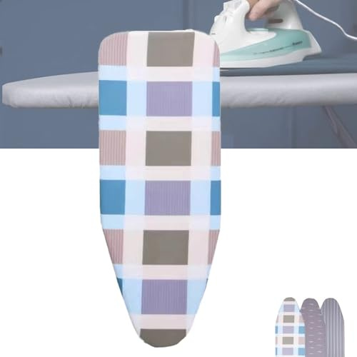 SDGBCXD ironing board cover, 14x44in Iron Board Replacement Cotton Cover Ironing Board Pad, With 2 Layers Felt Padding, Heat Resistant(England Pane,90x30 cm/12x36In)