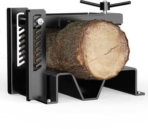 BUYYAH Log Clamp Lock, Heavy-Duty 1500lbs Capacity Wood Clamp for Logs, Durable Alloy Steel Log Holder, Universal Fit for Cutting, Carving, Milling, Black, Fits Round & Odd-Shaped Wood