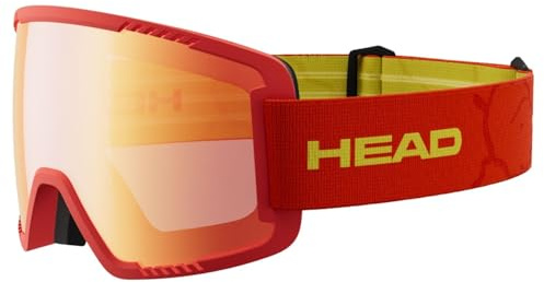 HEAD Skibrille Snowboardbrille Schneebrille Contex - Red/Red - Größe: L - Unisex Ski Brille für Damen und Herren - UV400 UV-Schutz Anti-Fog Snowboard Brille Ski Goggles