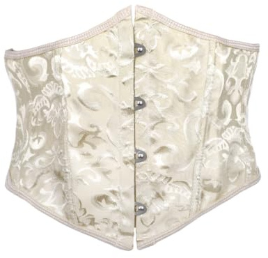 Ynport Crefreak Ceinture-Corset sous la Poitrine pour Femmes, Large Serre-taille avec Armature en os de Poisson pour Tenue Gothique Steampunk, Costume d'Halloween et LARP